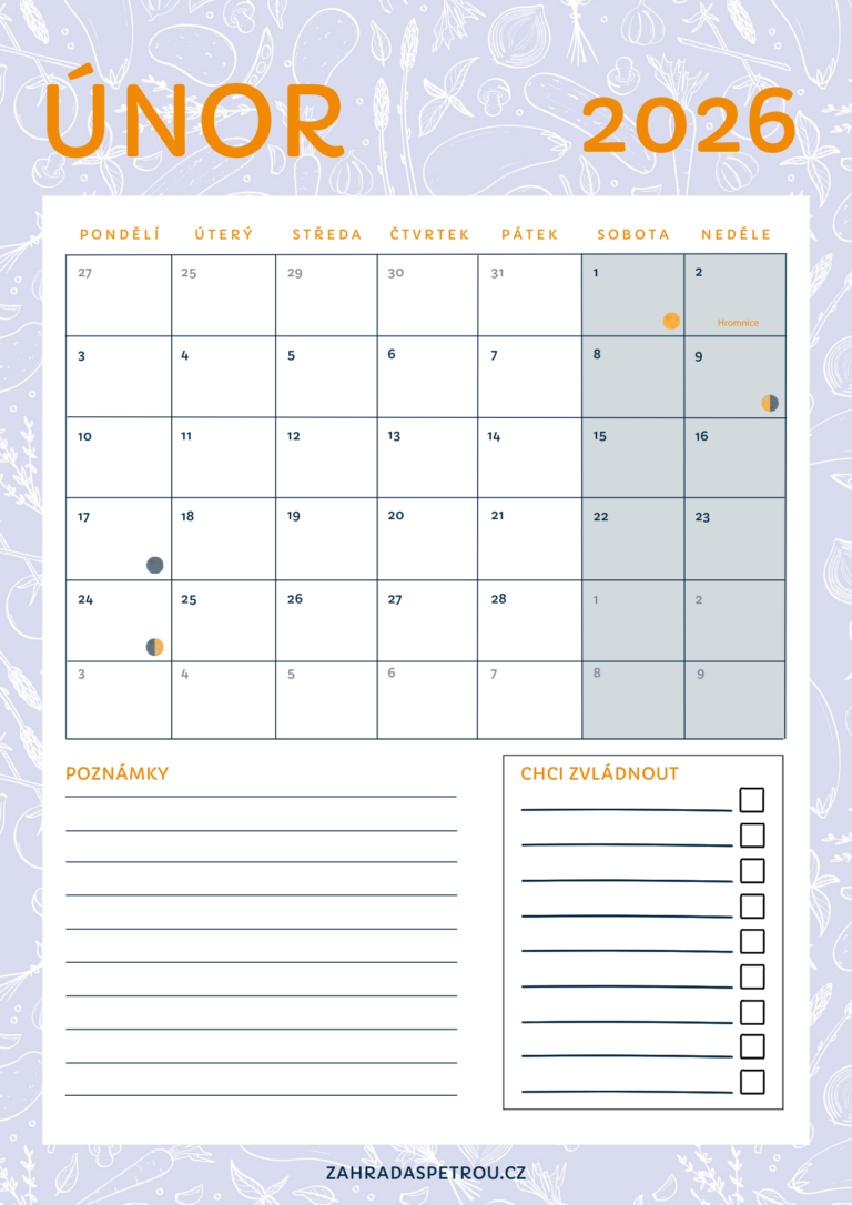 kalendář únor